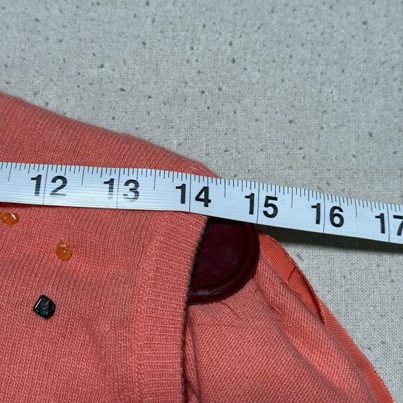 VTG We 100% Cashmere Cardigan & Vest Set Long Sleeve Beads Pink Sz M Scotland - Picture 9 of 13